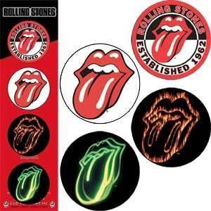  Rolling Stones   Lips logo 1.25 Pinback Button Set (set 