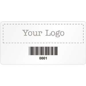  Custom Label With Logo and Barcode, 1 x 2 Destructible 