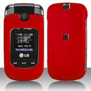  LG Clout VX8370 Cell Phone Rubber Red Protective Case Cell Phones 