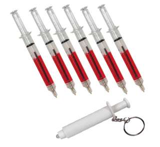 Medical Syringe Pens + 1 Syringe Flashlight Keychain  