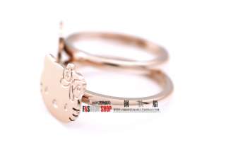 14k roes gold plated hello kitty ring  
