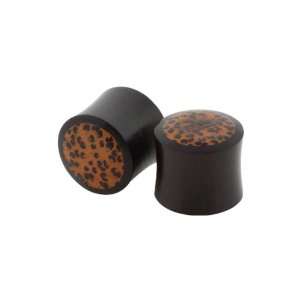   Solid Areng Wood with Coco Wood Inlay Double Flared Plugs 8mm 0 Gauge