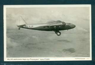X1143 Aircraft Postcard   KLM Fokker F XXII Papegaai  