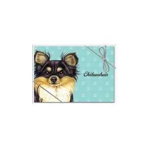  Chihuahua (Long haired, black and tan) Boxed 8 Notecards 