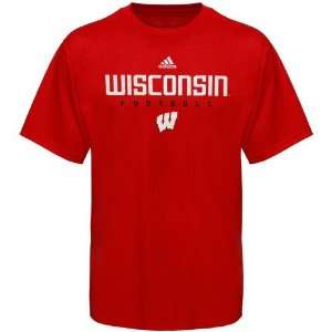  adidas Wisconsin Badgers Cardinal Sideline T shirt: Sports 