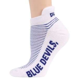   Devils Ladies White Duke Blue Striped Ankle Socks: Sports & Outdoors