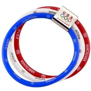   Winter Olympics Team USA Red White Blue Olympic Rings Bracelet Sports