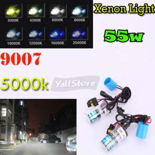 2x HID Xenon light 9007 5000K 55W Bulbs dipped/passing  