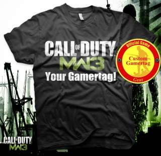   Warfare custom 3 MW3 GAMERTAG T Shirt Xbox 360 PS3 Playstation  
