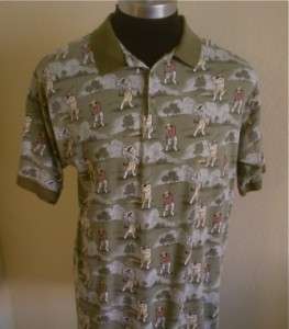 Mens Big Dogs Green Golf Polo Hawaiian shirt XL LOOK!!  