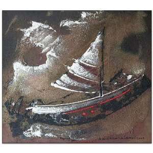  Storm Boat~Abstract~Paintings~Canvas: Home & Kitchen
