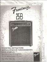 Fender Frontman 25B Amplifier Owners Manual/Schematic  