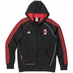  adidas Mens AC Milan Core Zip Hoody Black/ACM Red/Large 