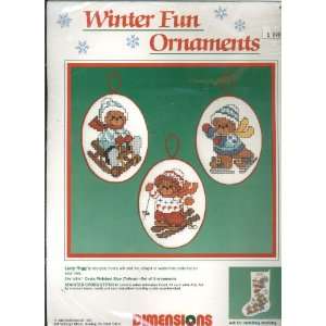 Winter Fun Christmas Ornaments   Set of 3 Bear Ornaments Designed By 