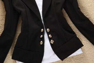   Lady Women Slim Puff Sleeves Casual Outerwear Suit Jacket 2691  