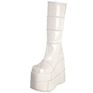  Stack 301 Patched White Pat 7 Platform Gogo Boots 