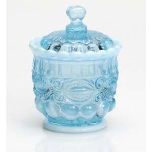  Mosser Glass Eye Winker Sugar Bowl   Aqua Opal: Kitchen 