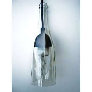 Walla Walla Wine Bottle Pendant Light (Clear Tapered Top 