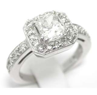 43 Ct Radiant Cut Diamond Vintage Engagement Ring VS  