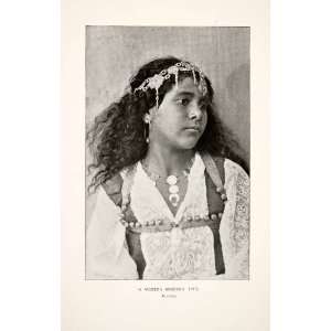  1890 Print Modern Moorish Girl Algiers Algeria Native 