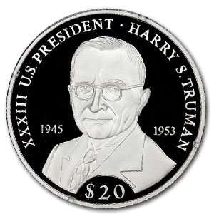 Liberia 2000 $20 Silver Proof Harry S Truman Toys & Games