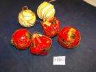   balls color 4 red with poinsettias 2 cream with gold beads size 3 lot