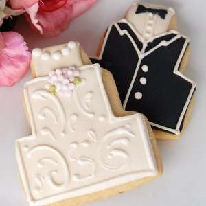    Tuxedo and Dress Wedding Cake Cookie