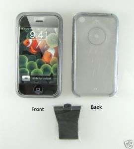 APPLE IPHONE 2G GREY HARD CRYSTAL CASE PLUS CLIP  