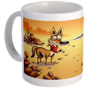 Sunrise Coyote  Cartoon bird Mug by   Kitchen 