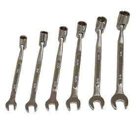 New 6 Pc Flex Combo Wrench Socket End Tool Set   SAE Free Shipping 