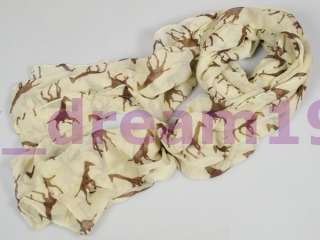 Lovely Soft Cotton & Linen giraffe Print Wrap SCARF  