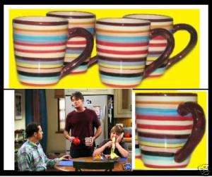 TWO AND A HALF MEN Charlie Sheen cups MUGS COFFEE SET 4  