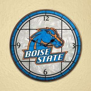  Boise State Broncos 12 Art Glass Clock