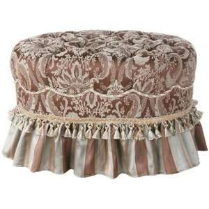    Vellore Oval Ottoman with Tassel Trim and Cord