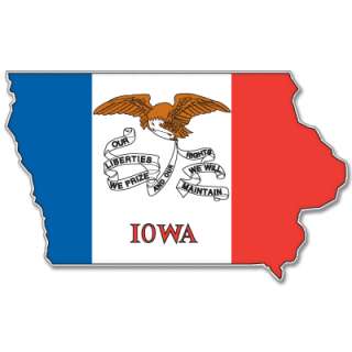 IOWA State Map Flag bumper sticker decal 5 x 3  