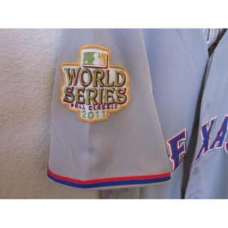 Michael Young Rangers #10 World Series Sewn Gray Jersey 56  