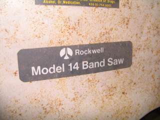 Rockwell 14 Bandsaw, Model 28 300, Power Tools, Saw, Saf Start, Delta 