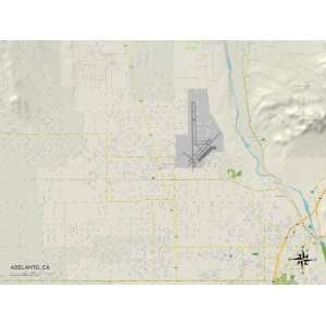  Political Map of Adelanto, CA Premium Poster Print, 32x24 