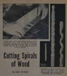 Cutting Spirals of Wood How To PLANS Hand & Power Tool Methods  