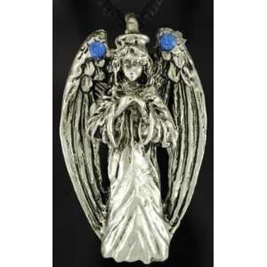  Angel Amulet Necklace Pendant Charm Wicca Wiccan Silver Tone Pagan 