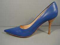 SERGIO ROSSI BLUE LEATHER PUMPS HEELS NEW 38/8 SHOES  