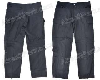 Tactical Combat Uniform Shirt + Pants Button Ver3 Black   L  