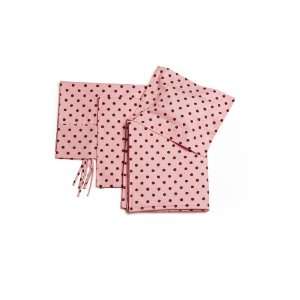  Linens 18 inch Doll Canopy Bed  Peach with Chocolate Dots 