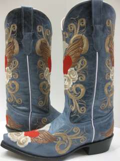 LADIES WOMENS COWBOY BOOTS SEXY SHOES NEW GRINGO EMBROIDERED HEART 