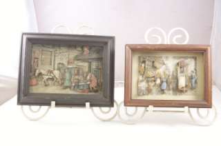   Two Anton Pieck Three Dimensional 3D Pictures With Frames/Shadow Box