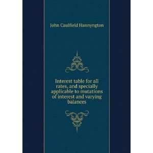   of interest and varying balances John Caulfield Hannyngton Books