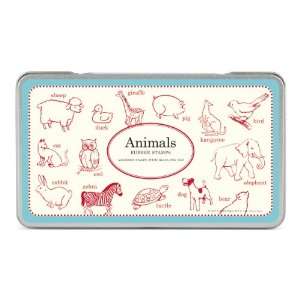  Cavallini Rubber Stamps Animals, Assorted with Ink Pad 