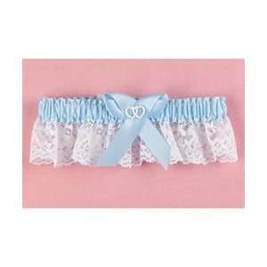  Blue Double Heart Bridal Garter Arts, Crafts & Sewing