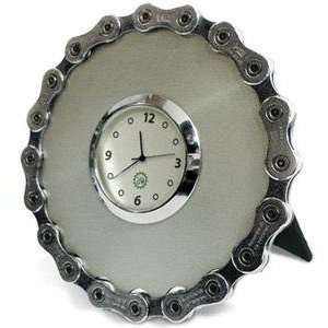  Recycled Bike Recycled Bike Chain Silver Desk Clock by 