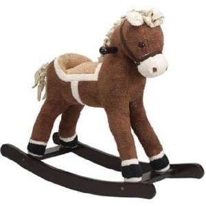  Dark Brown Plush Rocking Horse: Toys & Games